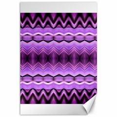 Purple Pink Zig Zag Pattern Canvas 12  x 18  