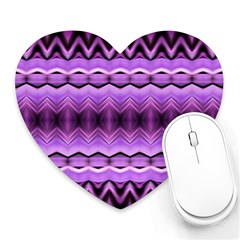 Purple Pink Zig Zag Pattern Heart Mousepads