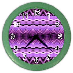 Purple Pink Zig Zag Pattern Color Wall Clocks