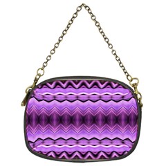 Purple Pink Zig Zag Pattern Chain Purses (Two Sides) 