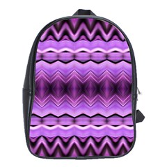 Purple Pink Zig Zag Pattern School Bags(Large) 