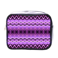 Purple Pink Zig Zag Pattern Mini Toiletries Bags