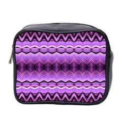 Purple Pink Zig Zag Pattern Mini Toiletries Bag 2-Side