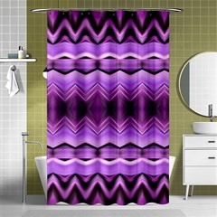 Purple Pink Zig Zag Pattern Shower Curtain 48  x 72  (Small) 