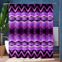 Purple Pink Zig Zag Pattern Shower Curtain 60  x 72  (Medium) 