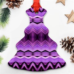 Purple Pink Zig Zag Pattern Ornament (Christmas Tree) 