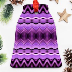 Purple Pink Zig Zag Pattern Ornament (Bell)