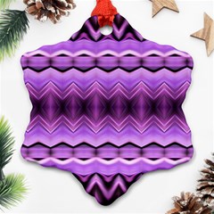 Purple Pink Zig Zag Pattern Snowflake Ornament (Two Sides)