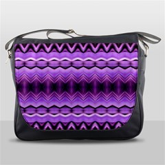 Purple Pink Zig Zag Pattern Messenger Bags