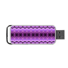 Purple Pink Zig Zag Pattern Portable USB Flash (One Side)