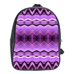 Purple Pink Zig Zag Pattern School Bags (XL) 