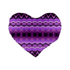 Purple Pink Zig Zag Pattern Standard 16  Premium Heart Shape Cushions