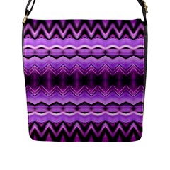 Purple Pink Zig Zag Pattern Flap Messenger Bag (L) 