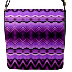 Purple Pink Zig Zag Pattern Flap Messenger Bag (S)