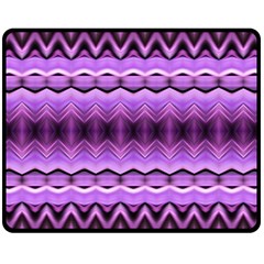 Purple Pink Zig Zag Pattern Double Sided Fleece Blanket (Medium) 