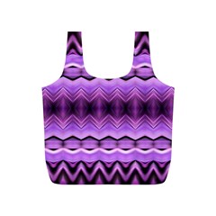 Purple Pink Zig Zag Pattern Full Print Recycle Bags (S) 