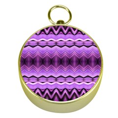 Purple Pink Zig Zag Pattern Gold Compasses