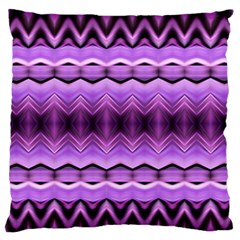 Purple Pink Zig Zag Pattern Large Flano Cushion Case (One Side)