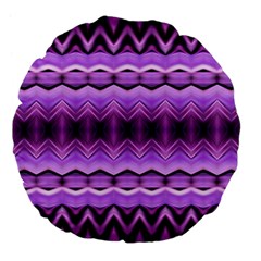 Purple Pink Zig Zag Pattern Large 18  Premium Flano Round Cushions