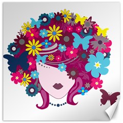 Beautiful Gothic Woman With Flowers And Butterflies Hair Clipart Canvas 20  x 20  