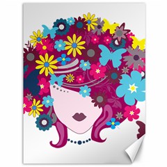 Beautiful Gothic Woman With Flowers And Butterflies Hair Clipart Canvas 36  x 48  