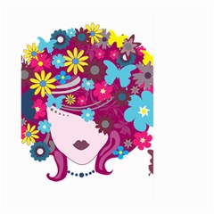 Beautiful Gothic Woman With Flowers And Butterflies Hair Clipart Large Garden Flag (Two Sides)