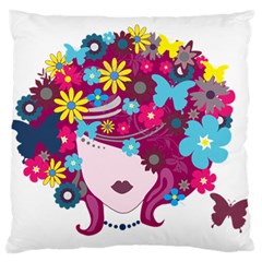 Beautiful Gothic Woman With Flowers And Butterflies Hair Clipart Standard Flano Cushion Case (One Side)