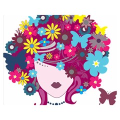 Beautiful Gothic Woman With Flowers And Butterflies Hair Clipart Double Sided Flano Blanket (Medium) 