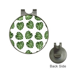 Leaf Pattern Seamless Background Hat Clips with Golf Markers