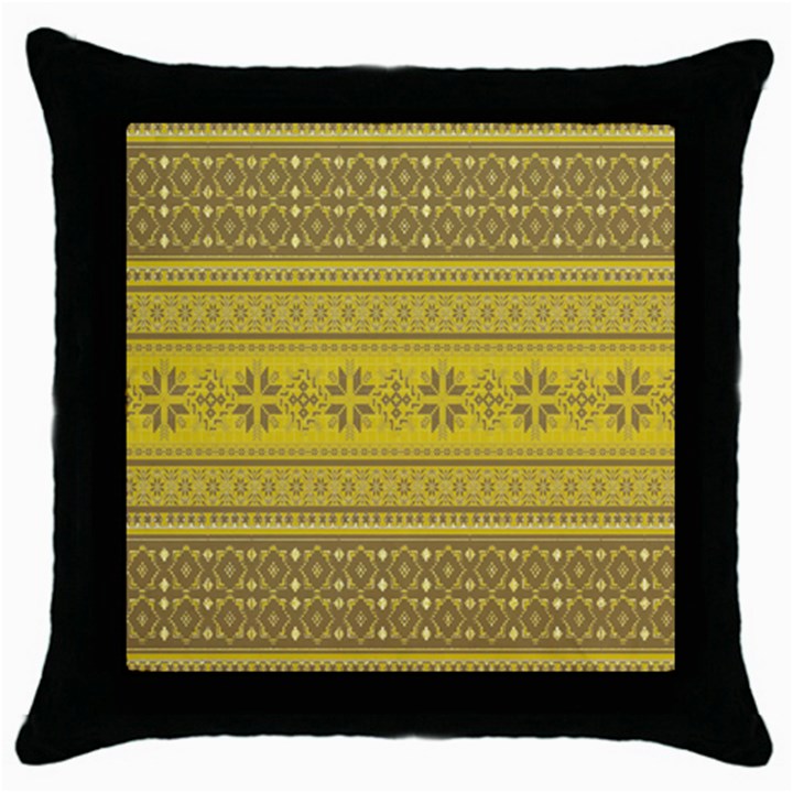 Pattern Throw Pillow Case (Black)