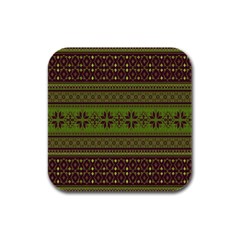 Pattern Rubber Square Coaster (4 Pack)  by Valentinaart