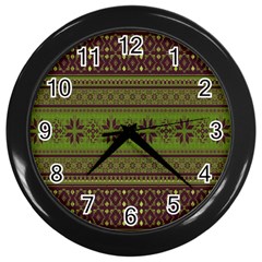 Pattern Wall Clocks (black) by Valentinaart