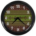 Pattern Wall Clocks (Black) Front