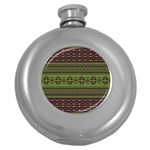 Pattern Round Hip Flask (5 oz) Front