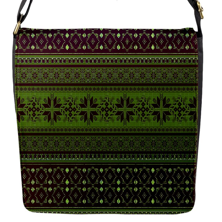 Pattern Flap Messenger Bag (S)