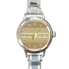 Pattern Round Italian Charm Watch