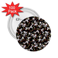 Dark Chinoiserie Floral Collage Pattern 2 25  Buttons (100 Pack)  by dflcprints