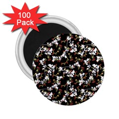 Dark Chinoiserie Floral Collage Pattern 2 25  Magnets (100 Pack)  by dflcprints