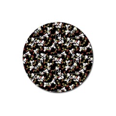 Dark Chinoiserie Floral Collage Pattern Magnet 3  (round) by dflcprints