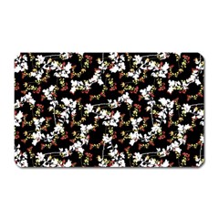 Dark Chinoiserie Floral Collage Pattern Magnet (rectangular) by dflcprints