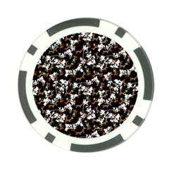 Dark Chinoiserie Floral Collage Pattern Poker Chip Card Guard (10 Pack) by dflcprints