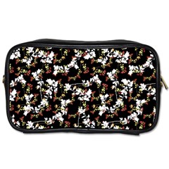 Dark Chinoiserie Floral Collage Pattern Toiletries Bags 2-side by dflcprints