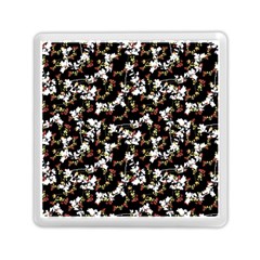 Dark Chinoiserie Floral Collage Pattern Memory Card Reader (square)  by dflcprints