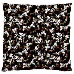 Dark Chinoiserie Floral Collage Pattern Large Cushion Case (one Side) by dflcprints