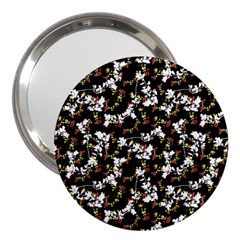 Dark Chinoiserie Floral Collage Pattern 3  Handbag Mirrors by dflcprints