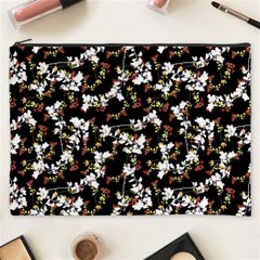 Dark Chinoiserie Floral Collage Pattern Cosmetic Bag (xxxl)  by dflcprints