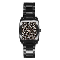 Dark Chinoiserie Floral Collage Pattern Stainless Steel Barrel Watch by dflcprints