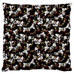 Dark Chinoiserie Floral Collage Pattern Standard Flano Cushion Case (one Side) by dflcprints