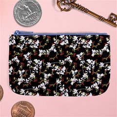 Dark Chinoiserie Floral Collage Pattern Large Coin Purse