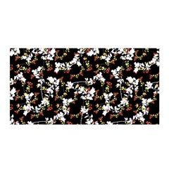 Dark Chinoiserie Floral Collage Pattern Satin Wrap by dflcprintsclothing